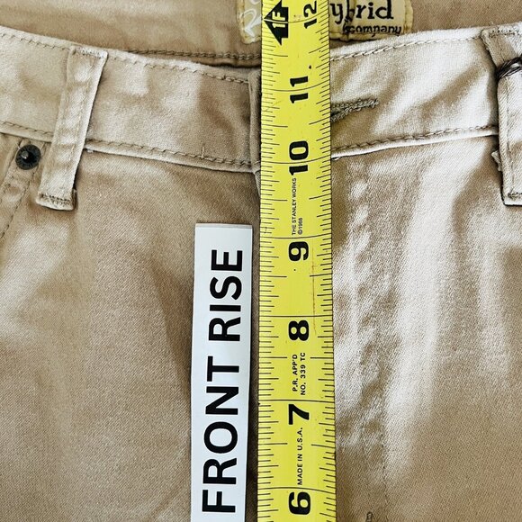 Hybrid Company Pants Size 14 Super Stretch Skinny High Rise Lace Ankle Tan NWT - Picture 9 of 11
